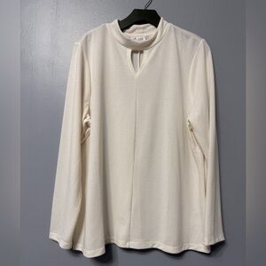 #1) Elegant Cream Long Sleeve Top with stretch comfy.